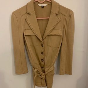Diane Von Furstenburg tan button down jacket